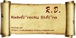 Radvánszky Diána névjegykártya