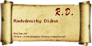 Radvánszky Diána névjegykártya