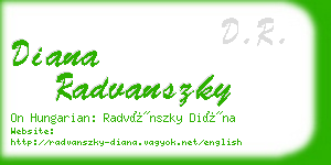 diana radvanszky business card